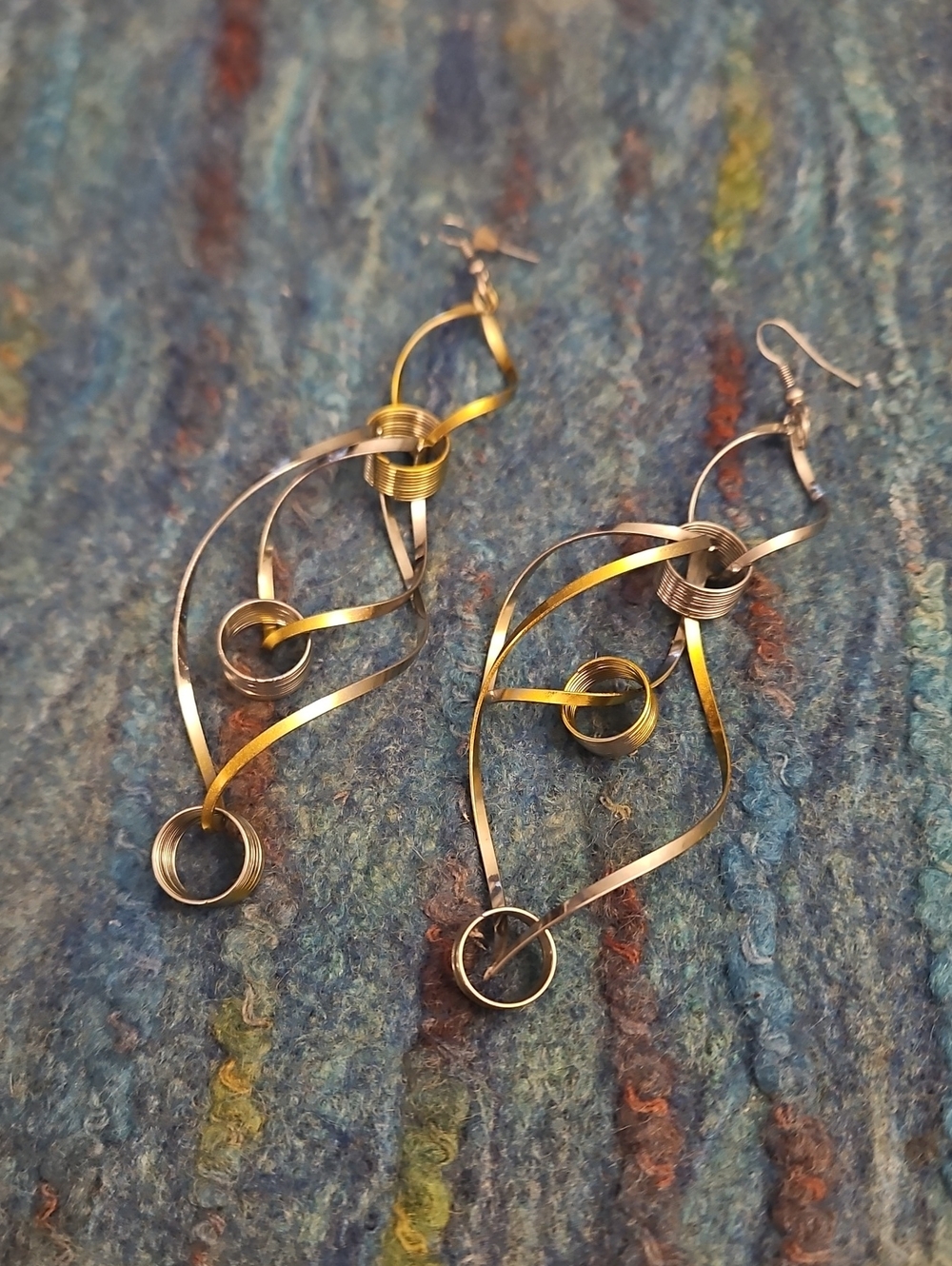 4  For $10  Gold/ Silver Tone Spiral Drop Earrings - Women Jewelry